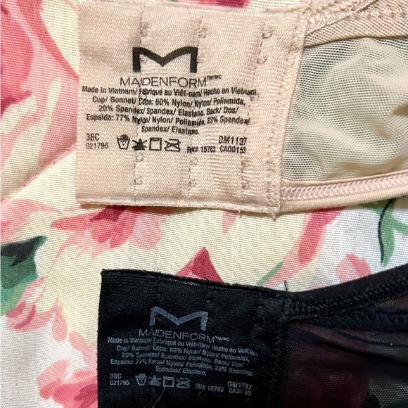 Two Maiden Form bras . One black and one beige, both are size 38C . - Picture 7 of 7